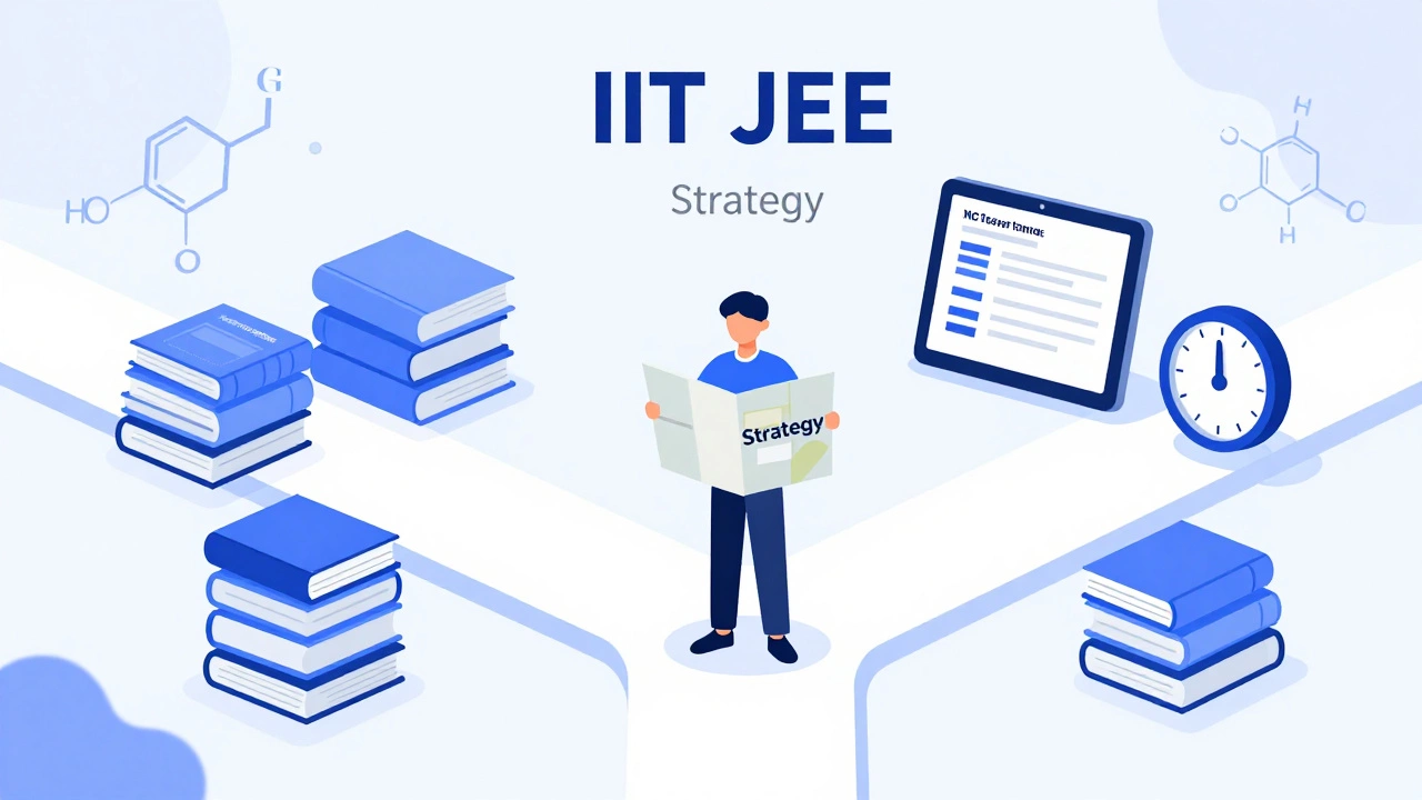 Illustration of self-study strategy with books and digital tools